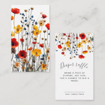 Elegante baby shower luier raffle met wilde bloeme