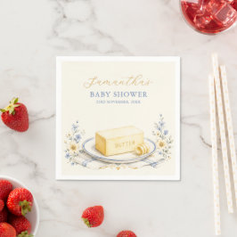 Elegante baby shower met boter servet