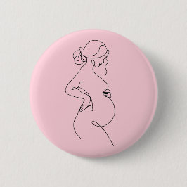 Elegante baby shower-speld voor aanstaande moeders ronde button 5,7 cm
