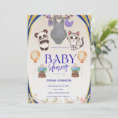 Elegante baby shower uitnodiging | Modern minimali (Staand voorkant)