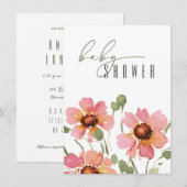 Elegante Baby shower Uitnodiging Sjabloon (Voorkant / Achterkant)