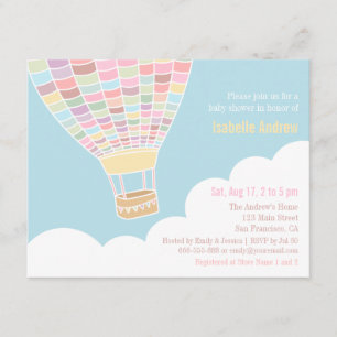 Elegante baby shower uitnodigingen met hete luchtb