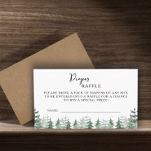 Elegante baby shower waterverf denneboom winter