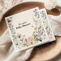 Elegante baby shower weide met wilde bloemen