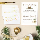 Elegante Baby showers boeken en luier Raffle Gold Folie Kaarten