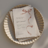 Elegante baby showers uitnodiging met roze lint