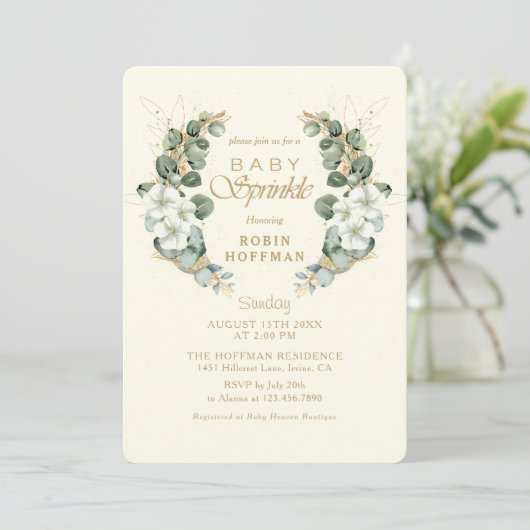 Elegante Baby Sprinkle Geslacht Neutrale Baby Show Kaart (Staand voorkant)