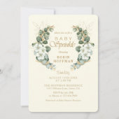 Elegante Baby Sprinkle Geslacht Neutrale Baby Show Kaart (Voorkant)