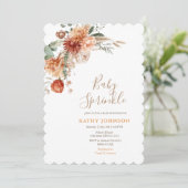 Elegante Baby Sprinkle Terracotta Bloemen Baby Sho Kaart (Staand voorkant)