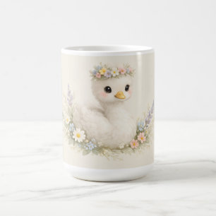 Elegante Baby Zwaan Wilde Bloem Waterverf Briefpap Koffiemok