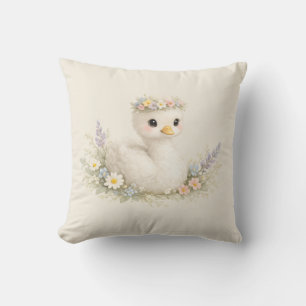 Elegante Baby Zwaan Wilde Bloem Waterverf Briefpap Kussen
