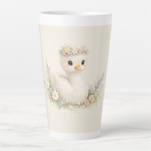 Elegante Baby Zwaan Wilde Bloem Waterverf Briefpap Latte Mok