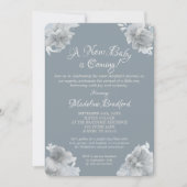 Elegante babyblauwe aankomst kaart (Voorkant)