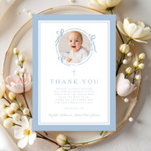 Elegante babyblauwe religieuze doop foto