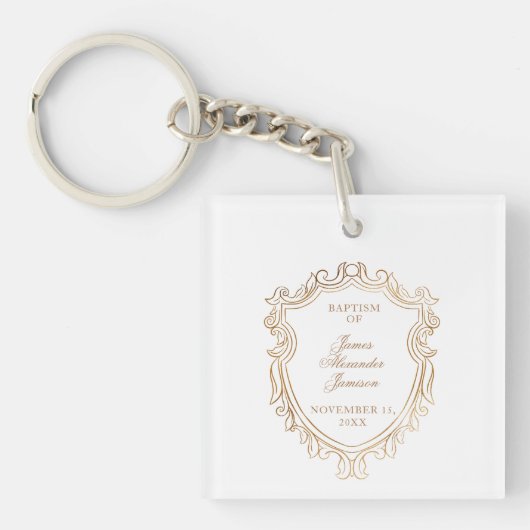 Elegante babydoop sleutelhanger (voorkant)