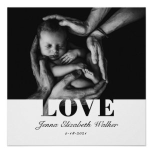 Elegante babyfoto liefdestypografie perfect poster