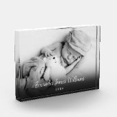 Elegante babyfoto script naam aandenken fotoblokken (Links)