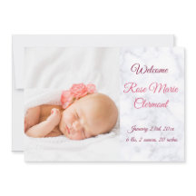 Elegante babygeboorteaankondiging – met foto