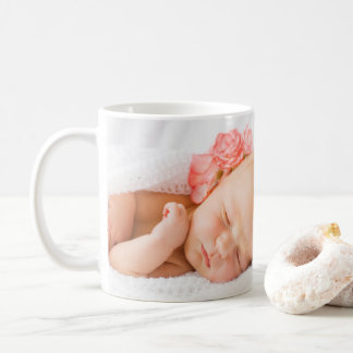 Elegante babygeboorteaankondiging – met foto koffiemok