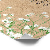 Elegante Baby's Breath Bloemen Bruiloft Bar Menuka Poster (Hoek)