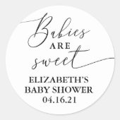 Elegante baby's zijn lief Baby shower gunst Ronde Sticker (Voorkant)