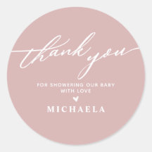 Elegante Babyshower Handgeschreven Script Bedanktk