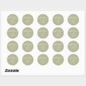 Elegante Babyshower Handgeschreven Script Bedanktk Ronde Sticker (Vel)