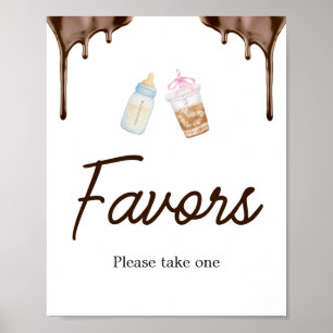 Elegante babyshower papieren poster