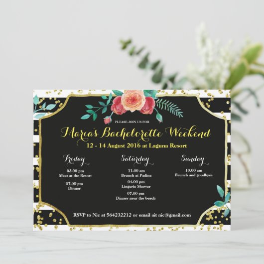 Elegante Bachelorette Party Uitnodiging (Staand voorkant)