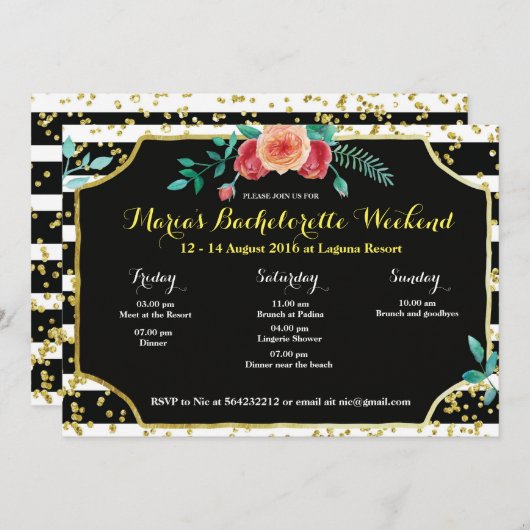 Elegante Bachelorette Party Uitnodiging (Voorkant / Achterkant)