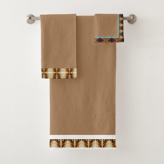 Elegante badhanddoeken set bruin bad handdoek (Insitu)