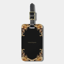Elegante bagtag met gouden frame