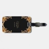 Elegante bagtag met gouden frame bagagelabel (Achterkant horizontaal)
