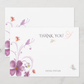 Elegante Baho Hij bezorgt me Vlinders Bruid Bedankkaart (Voorkant / Achterkant)