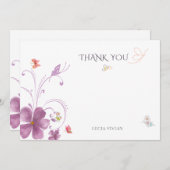 Elegante Baho Hij Geeft Me Vlinders Bruid Bedankkaart (Voorkant / Achterkant)