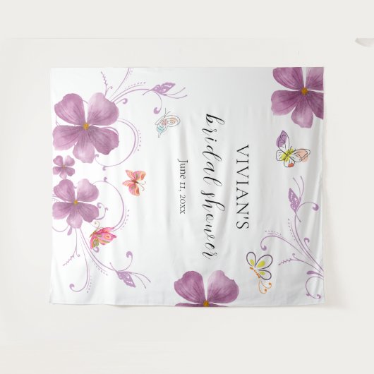 Elegante Baho Hij Geeft Me Vlinders Bruiloft Feest Wandkleed (Voorkant (horizontaal))