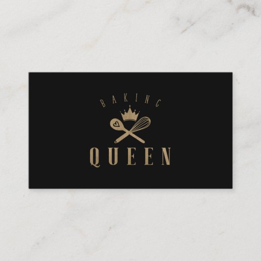 Elegante Baking Queen Bakers Whisky & Spoon Crown Visitekaartje (Voorkant)