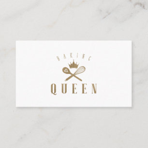 Elegante Baking Queen Whisky & Lepel Crown White Visitekaartje
