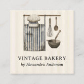 Elegante  Bakkerij Bakken Tool Illustraties Vierkante Visitekaartje (Voorkant)