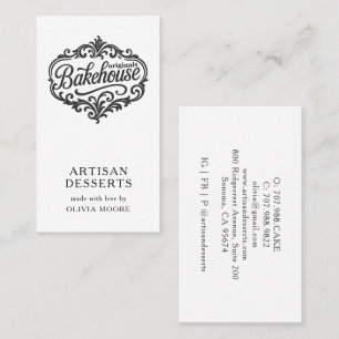 Elegante bakkerij bakker banketbakker visitekaartje