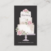 Elegante Bakkerij Drie Tier Cake Verticaal Visitekaartje (Voorkant)