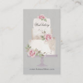 Elegante Bakkerij Drie Tier Cake Verticaal Visitekaartje (Voorkant)