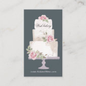 Elegante Bakkerij Drie Tier Cake Verticaal Visitekaartje (Voorkant)