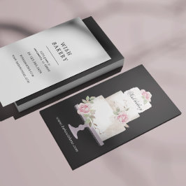 Elegante Bakkerij Drie Tier Cake Verticaal Visitekaartje