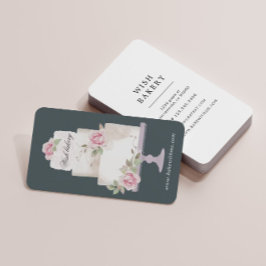 Elegante Bakkerij Drie Tier Cake Verticaal Visitekaartje