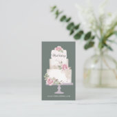 Elegante Bakkerij Drie Tier Cake Verticaal Visitekaartje (Staand voorkant)