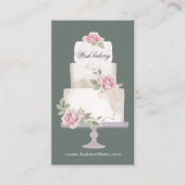 Elegante Bakkerij Drie Tier Cake Verticaal Visitekaartje (Voorkant)