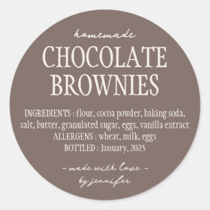 Elegante Bakkerij Food Cottage Law Ingrediënten Ronde Sticker