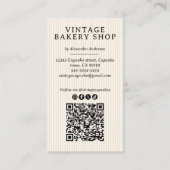 Elegante  bakkerij visitekaartje (Achterkant)
