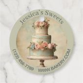 Elegante Bakkerij voor Nagerechten Banketbakker Ca Bedankjes Labels (Voorkant)